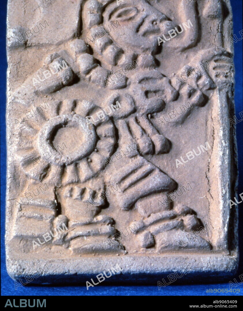 Toltec ceramic relief 900-1250 AD, Orlando museum. The Toltec culture is an archaeological Mesoamerican culture that dominated a state centred in Tula, Hidalgo, Mexico in the early post-classic period of Mesoamerican chronology (ca. 900-1168 CE).