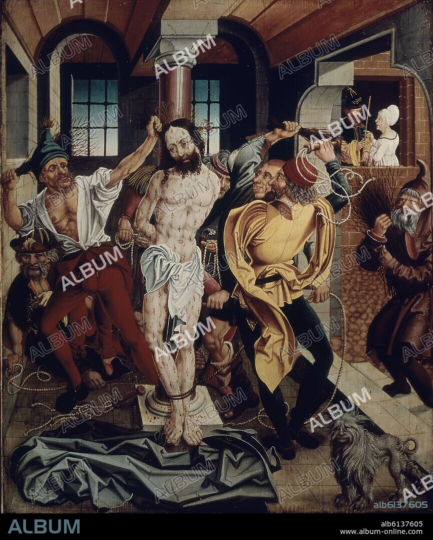 PAUL LAUTENSACK. The Flagellation of Christ - 16th century - oil on panel.