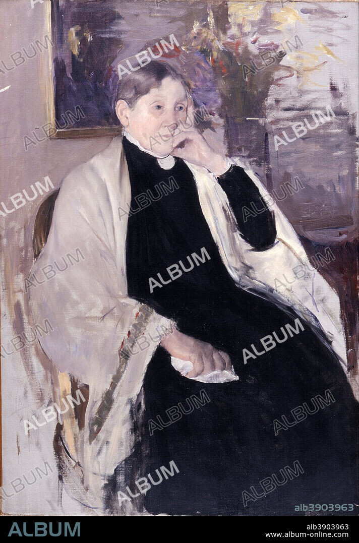 MARY CASSATT. Mrs. Robert S. Cassatt, the Artist's Mother. Date/Period: Ca. 1889. Painting. Height: 965.20 mm (38 in); Width: 685.80 mm (27 in).
