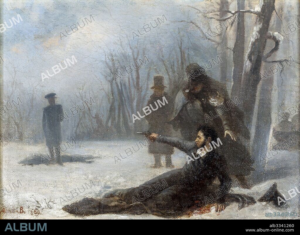 ADRIAN MARKOVICH VOLKOV. Duel between Alexander Pushkin and Georges d'Anthès.
