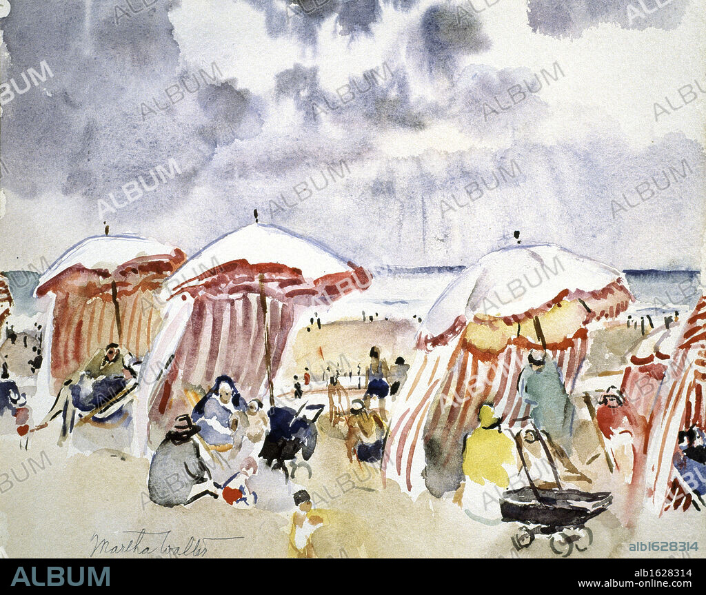 Deauville, France by Martha Walter, watercolor, 1875-1976, USA, Pennsylvania, Philadelphia, David David Gallery.