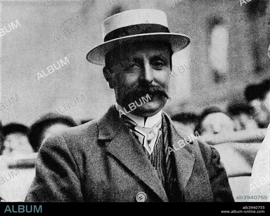 The conqueror of the Channel: Louis Bleriot, 1909 (1933). Louis Charles Joseph Blériot (1872-1936), French aviator, inventor and engineer. In 1909 he became world famous for making the first flight across the English Channel in a heavier than air aircraft. Blériot was also the first to build a fully functioning monoplane. From History of British Aviation 1908-1914, Volume I, by R. Dallas Brett [The Aviation Book Club, London, 1933].