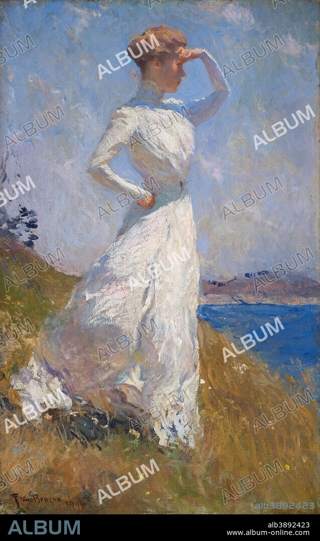 FRANK WESTON BENSON. Sunlight. Date/Period: 1909. Oil paintings. Oil on canvas. Height: 32 in (81.2 cm); Width: 20 in (50.8 cm).