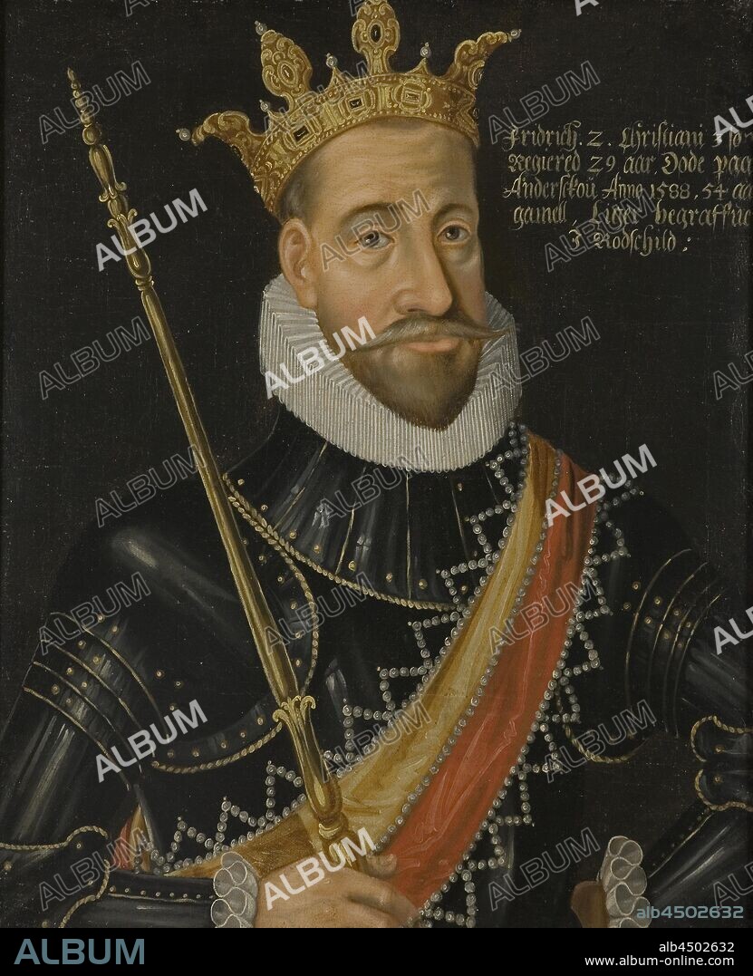King Frederick II, Fredrik II, 1534-88, King of Denmark and Norway, painting, Oil on canvas, Height, 74 cm (29.1 inches), Width, 64 cm (25.1 inches).