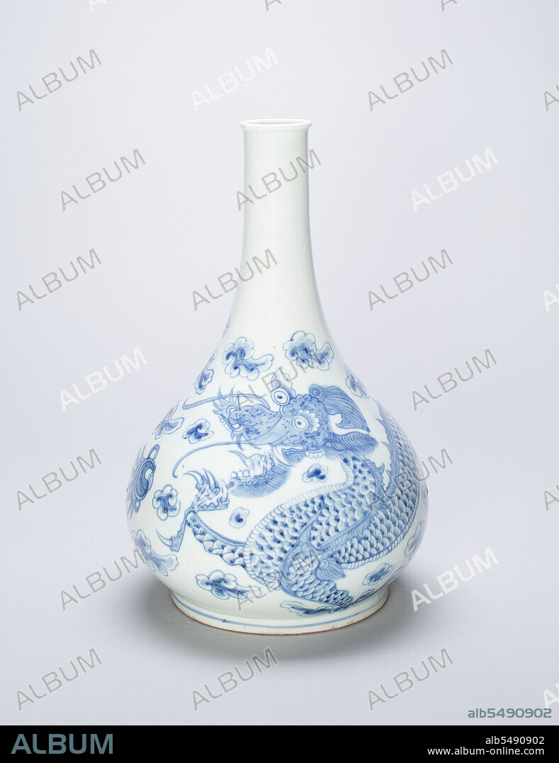 UNKNOWN. Bottle-Shaped Vase with Dragon Chasing Flaming Pearl, Korea, Joseon dynasty (1392-1910), 18th/19th century.