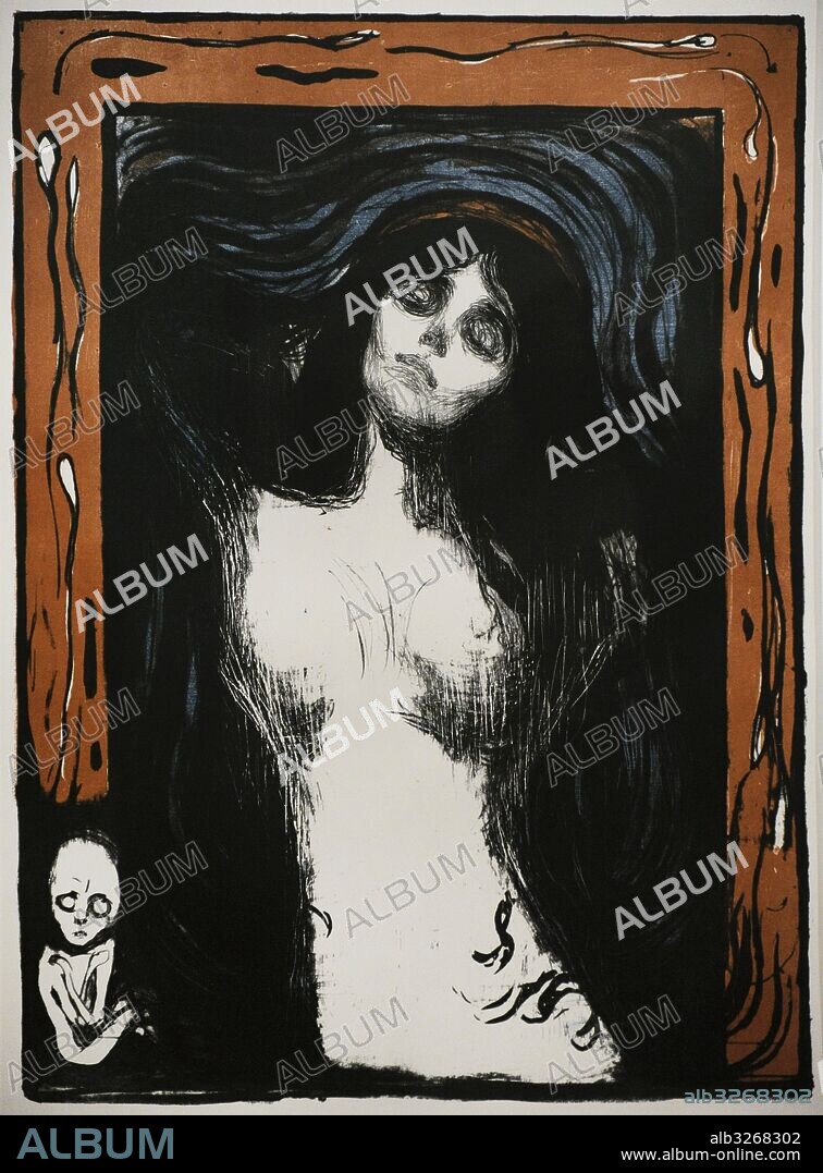 Edvard Munch (1863-1944). Norwegian painter. Madonna, 1895-1902. Lithograph. Munch Museum. Oslo. Norway.