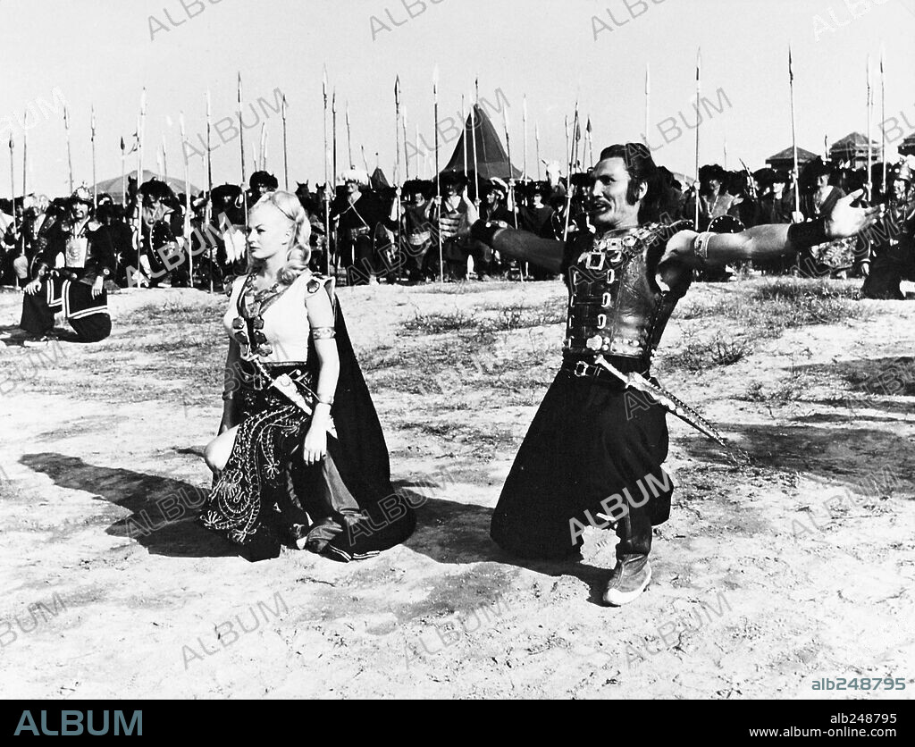JACK PALANCE in THE MONGOLS, 1961 (I MONGOLI), directed by ANDRE DE TOTH. Copyright ROYAL FILMS/COLUMBIA.