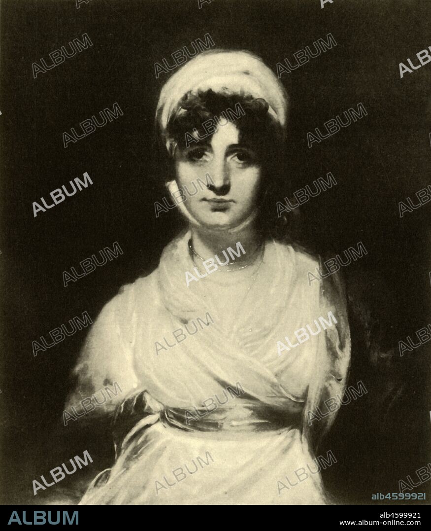 'Mrs. Siddons', c1796, (1942). Portrait of English actor Sarah Siddons (1755-1831). Siddons performed mainly Shakespearean roles including that of Lady Macbeth, and her farewell performance was in this role in 1812. She was considered by many to be the finest tragic actress of her time. After 'Sarah Siddons, ? as Mrs Haller in "The Stranger"', painting made c1796-1798. From "English Women", by Edith Sitwell. [Collins, London, 1942].