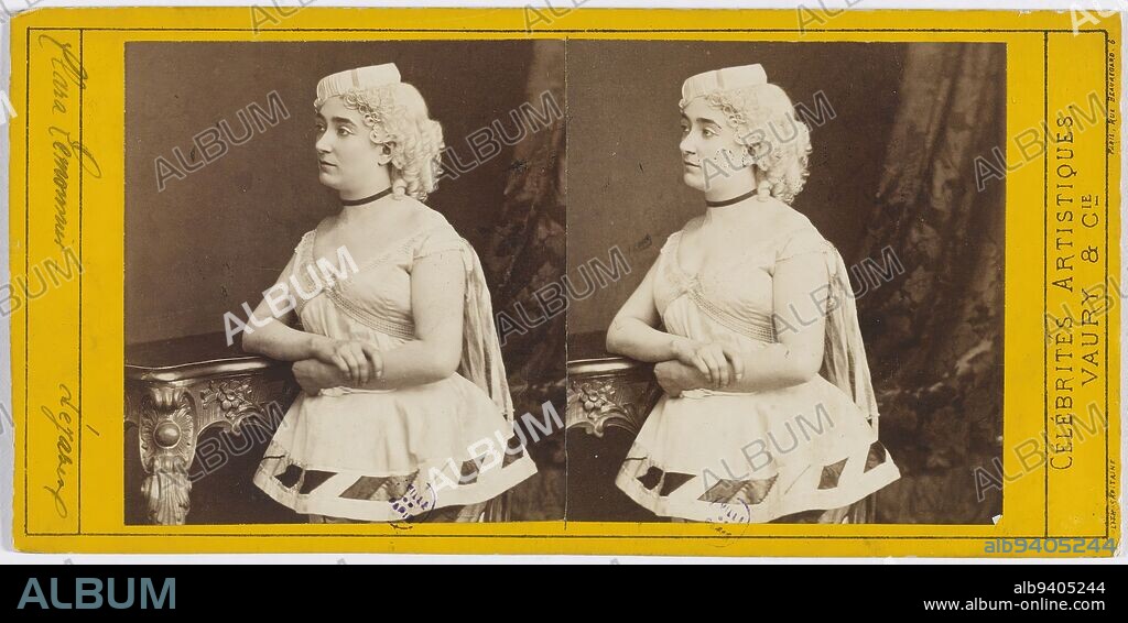 Clara Lemonnier, actress at the Dejazet, Vaury et Cie, Photographer, Between 1850 and 1900, 2nd half of the 19th century, Graphic Arts, Photography, Stereoscopic view, Height: 7.7 cm, Width: 14 cm.