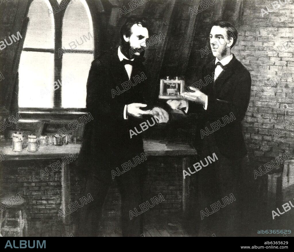 ALEXANDER GRAHAM BELL AND THOMAS WATSON. TELEPHONE INVENTORS.