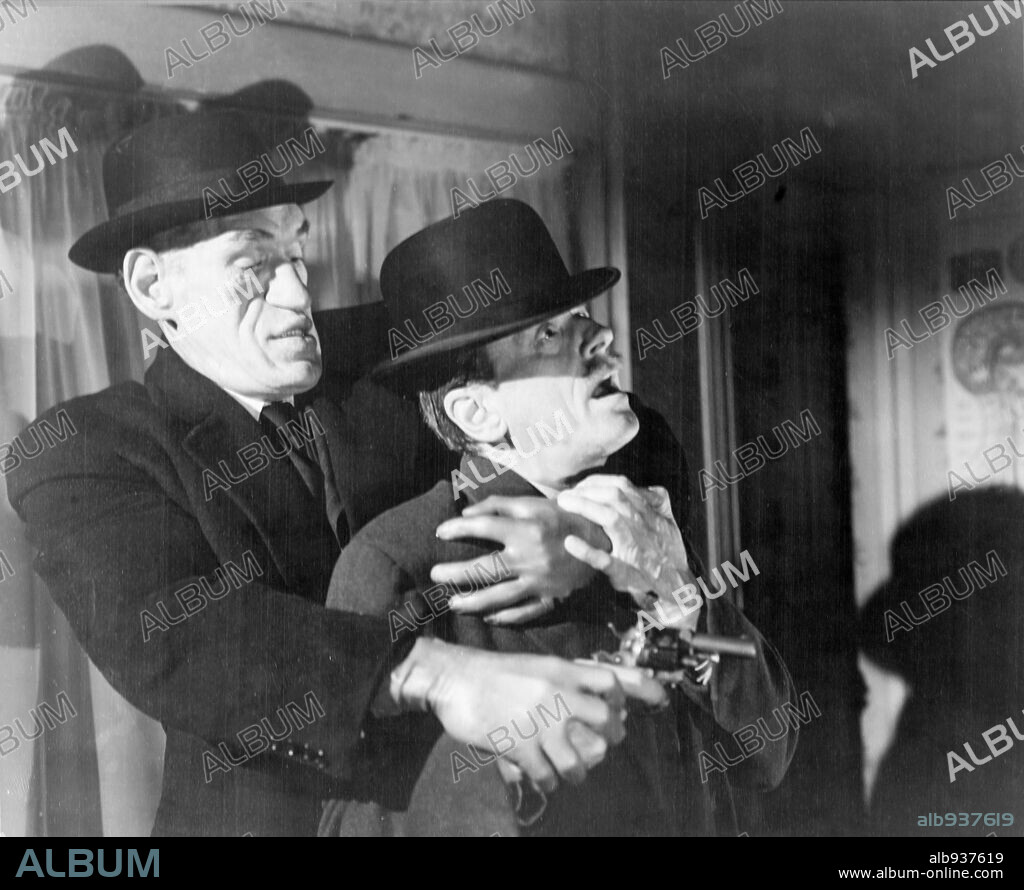 MILES MANDER and RONDO HATTON in THE PEARL OF DEATH, 1944, directed by ROY WILLIAM NEILL. Copyright UNIVERSAL PICTURES.