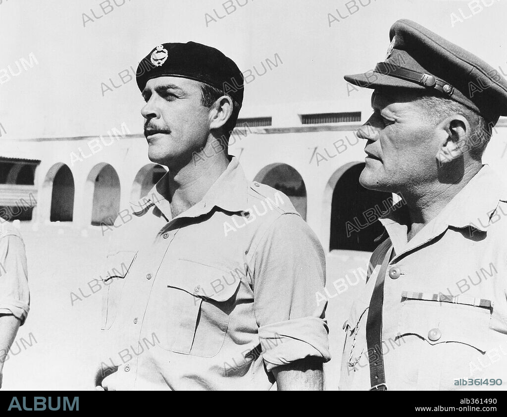 HARRY ANDREWS and SEAN CONNERY in THE HILL, 1965, directed by SIDNEY LUMET. Copyright M.G.M/SEVEN ARTS.