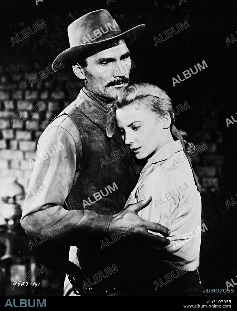ELAINE AIKEN and JACK PALANCE in THE LONELY MAN, 1957, directed by HENRY LEVIN. Copyright PARAMOUNT PICTURES.