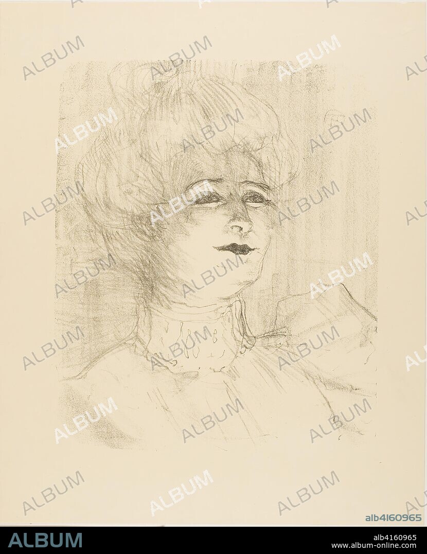 Marie-Louise Marsy, from Treize Lithographies. Henri de Toulouse-Lautrec; French, 1864-1901. Date: 1898. Dimensions: 293 × 243 mm (image); 392 × 320 mm (sheet). Lithograph on cream wove paper. Origin: France.
