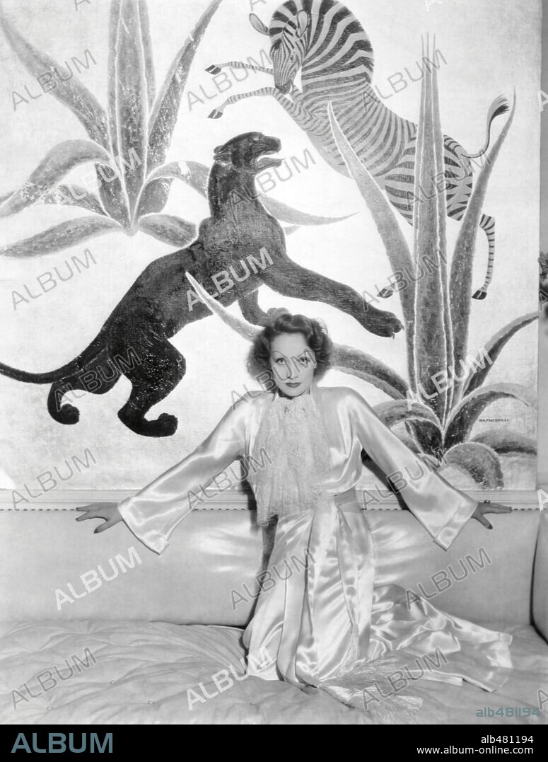 MARLENE DIETRICH. 1935. Marlene Dietrich at her home in Beverly hills. 1935