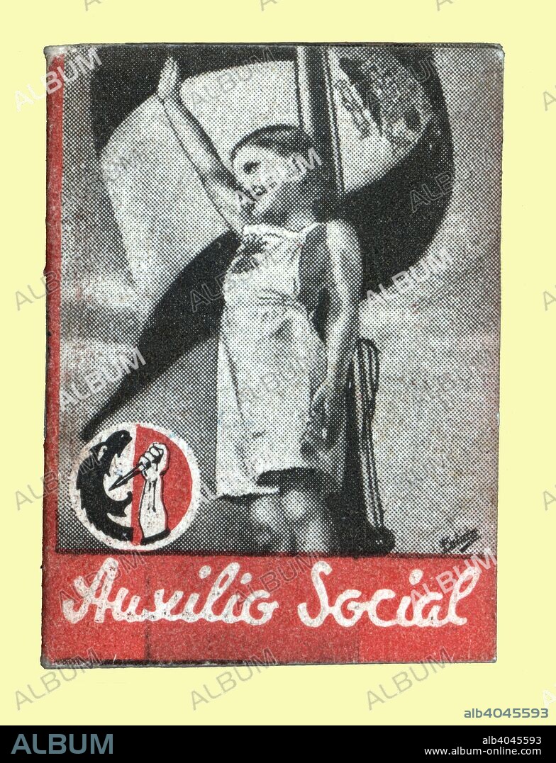 Carnet de Auxilio Social de Falange Española, año 1939.