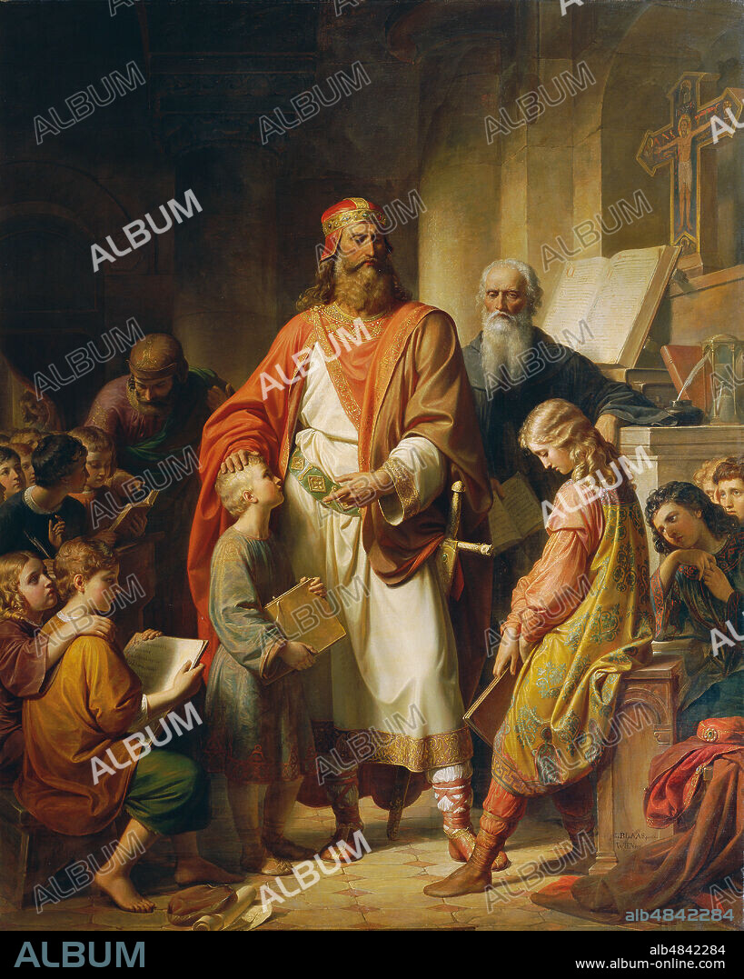 KARL VON BLAAS. Charlemagne scolds the bad students.