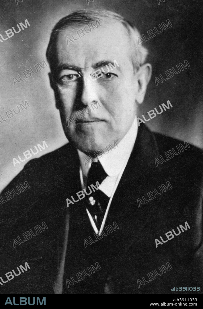Woodrow Wilson, 28th President of the United States, (1933). Wilson (1856-1924) was President from 1913 until 1921. Published in The American Presidents, (London, 1933).