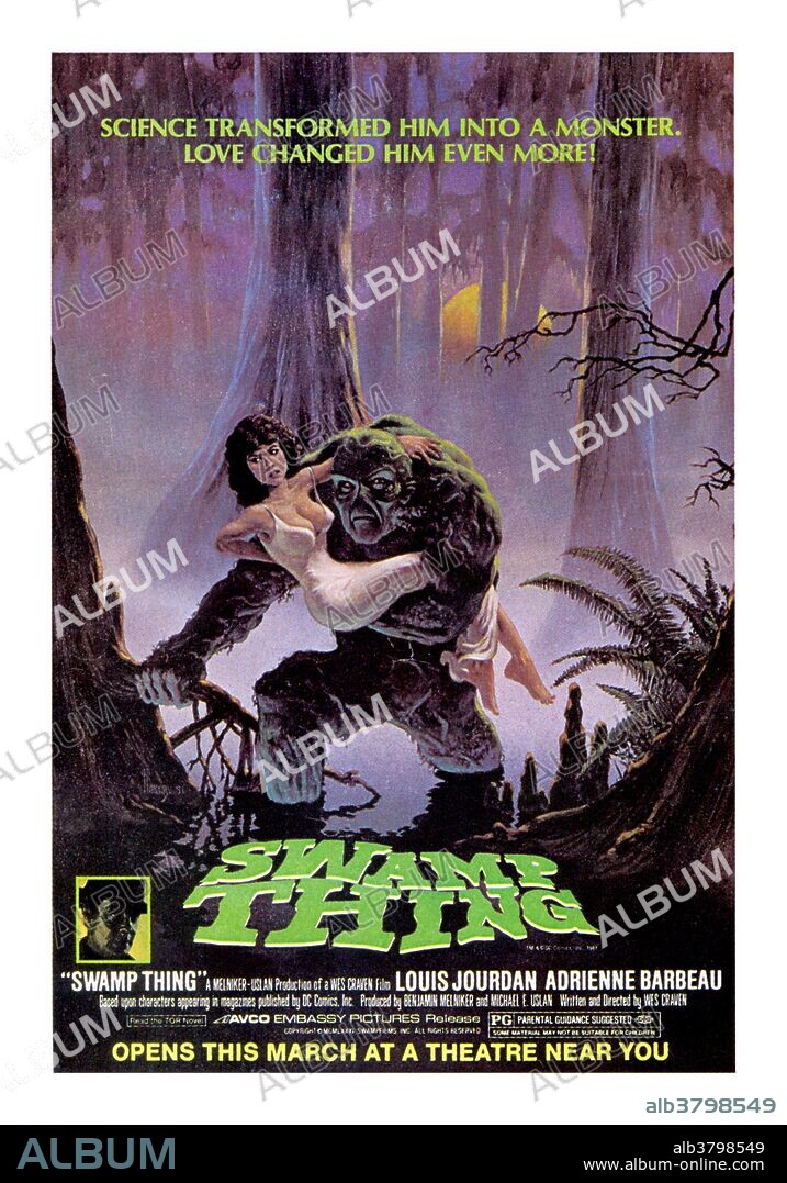 Poster de LA COSA DEL PANTANO, 1982 (SWAMP THING), dirigida por WES CRAVEN. Copyright SWAMPFILMS.
