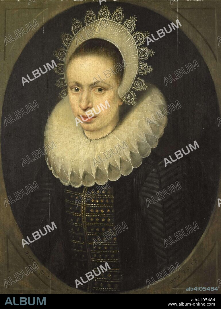 JACOB LAMBRECHTSZ. LONCKE. Portrait of Antoinette Walleran, Wife of Philippe Le Mire. Dating: 1618. Measurements: support: h 66.9 cm × w 51.8 cm; d 6.5 cm.