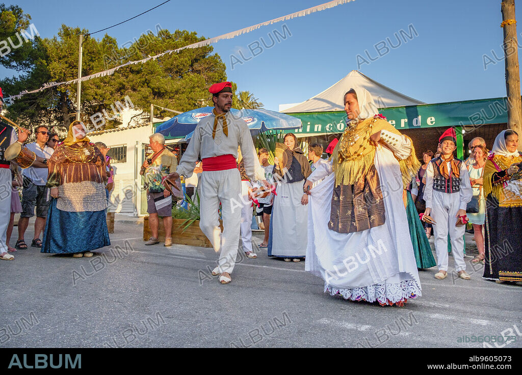 ball pagès, tipica danza ibicenca, Portinax, Ibiza, balearic islands, Spain.