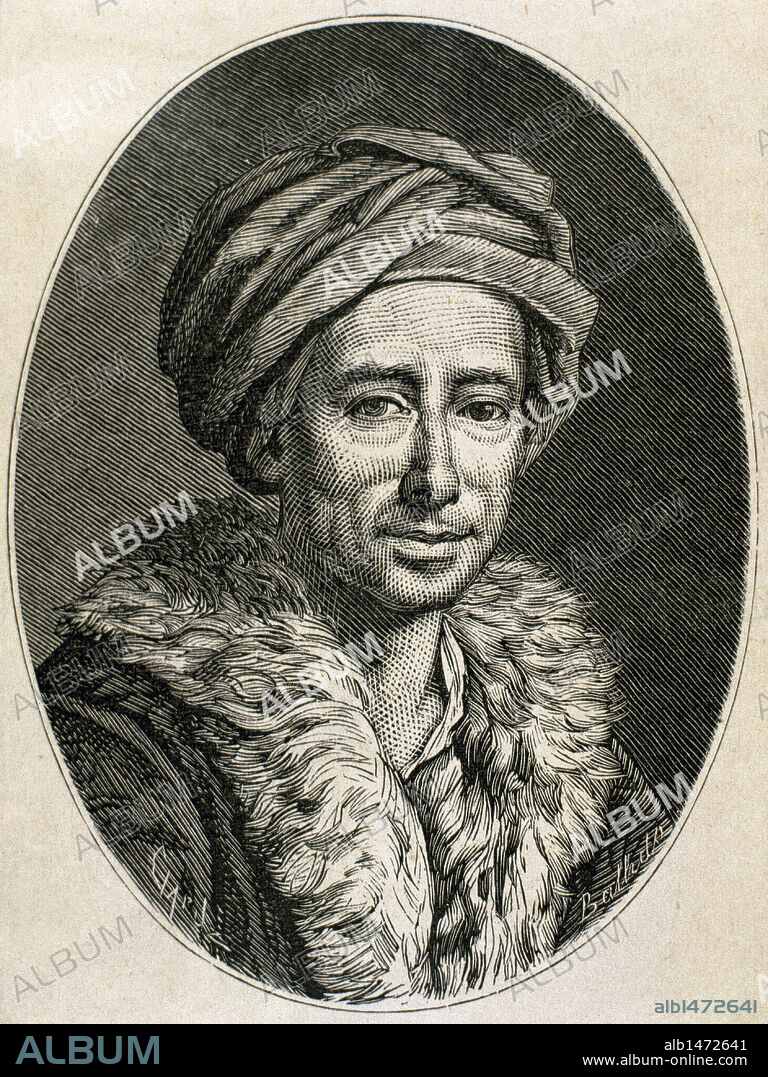 WINCKELMANN, Johann Joachim (1717-1768). Arqueológo e historiador del arte alemán. Grabado.