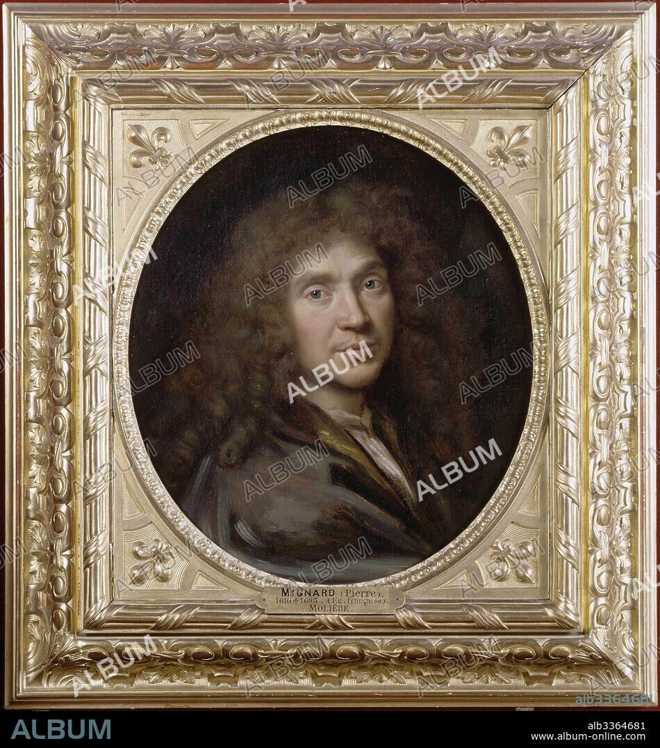 PIERRE MIGNARD. Portrait of the author Moliére (1622-1673).