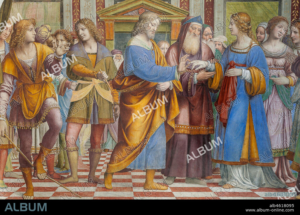 Saronno, Shrine of Our Lady of Miracles: "The Marriage of the Virgin Mary", fresco by Bernardino Luini, 1525 - 1532. Detail.