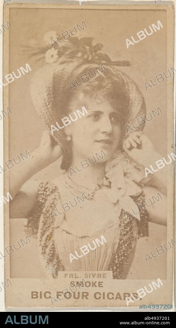 Fraulein Sivre, from the Actresses series (N669) promoting Big Four Cigars, ca. 1888, Albumen photograph, Sheet: 3 7/8 × 2 1/8 in. (9.8 × 5.4 cm).