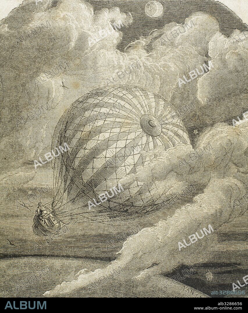 Jules Verne (1828-1905). French writer. Illustration from the work From the Earth to the Moon, written in 1865. Engraving by Gerard, 19th century.