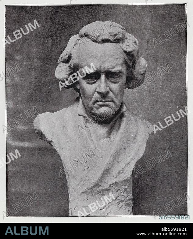 Tinel, Edgar; Belgian. Composer; Sinay (East Flanders) 27.3.1854 - Brussels 28.10.1912. Portrait bust. Sculpture by Arsène Matton (1873-1953).