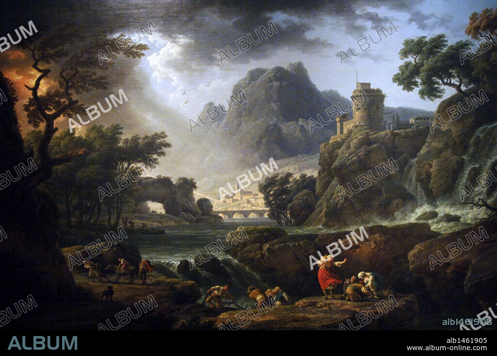 CLAUDE JOSEPH VERNET. ARTE SIGLO XVIII. FRANCIA. CLAUDE-JOSEPH VERNET (1714-1789). Pintor francés. "PAISAJE DE MONTAÑA CON UNA TORMENTA CERCANA" (1775). Oleo sobre lienzo. Museo de Arte de Dallas (Dallas Museum of Art). Estado de Texas. Estados Unidos.