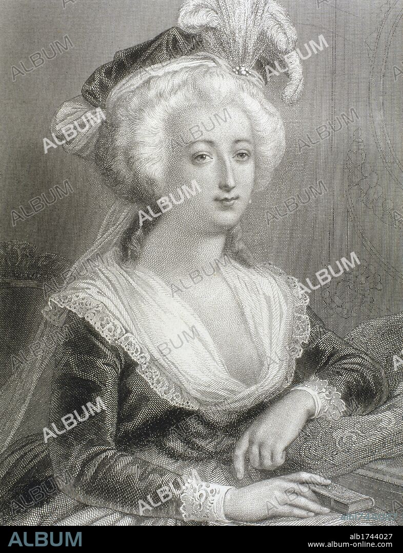 MARIA ANTONIETA, (Viena, 1755-París, 1793). Esposa de Luis XVI y reina de Francia (1774-1792). Desde el inicio de la Revolución Francesa fue la máxima representante de la aristocracia conservadora. Después de la ejecución de su marido (enero de 1793) fue juzgada, condenada a muerte y guillotinada (16 de octubre de 1793). Grabado de "Historia Universal". S. XIX.