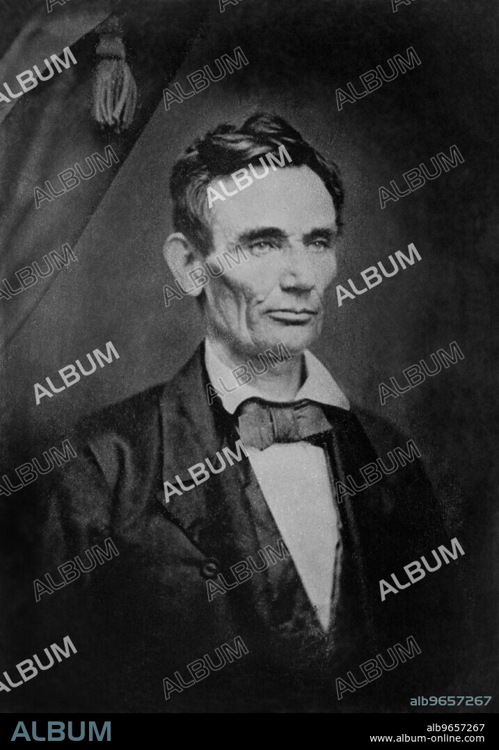 Head and Shoulders Portrait of Abraham Lincoln during U.S. Presidential Campaign of 1860, Photograph taken in 1858.