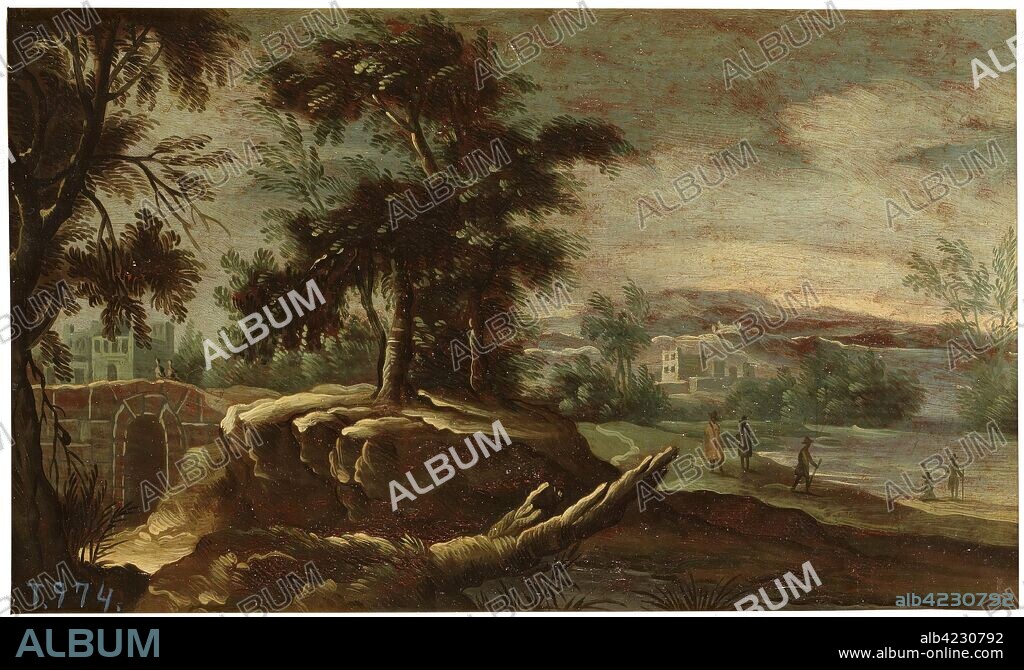 VICENTE BONAY. Francisco Bonay / 'Landscape'. First half of the XVIII century. Oil on panel.