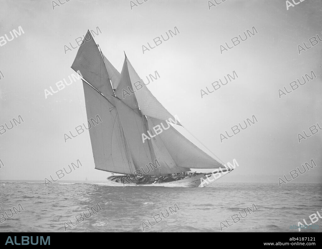 The beautiful schooner 'Cetonia' making good headway, 1911.