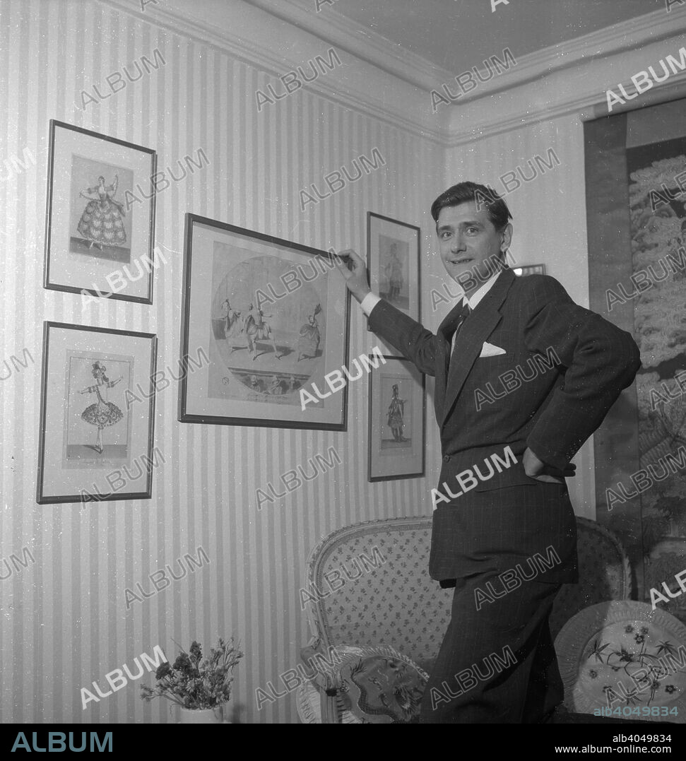 Bengt Häger, founder of the Swedish Dance Museum, Stockholm, Sweden, 1960. The museum opened in 1953. Its collection is based on the collection of dance-related art accumulated by Rolf de Mare, who was leader of the Ballets Suedois in Paris from 1920-1925.
