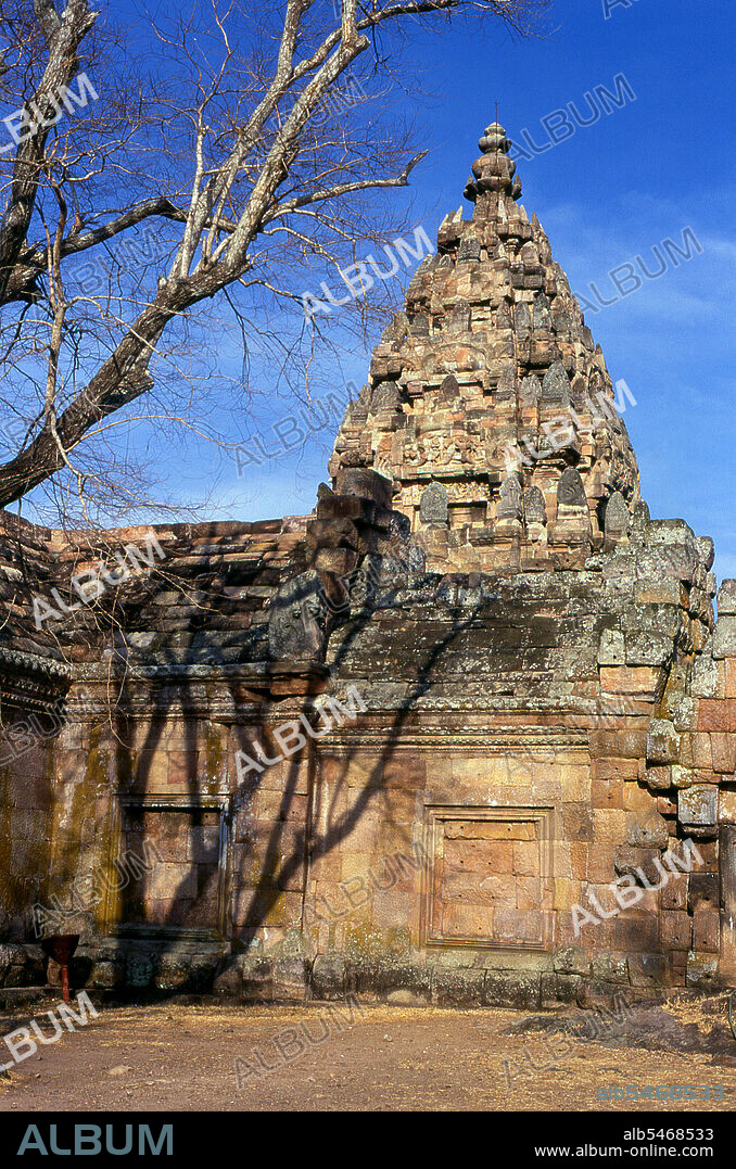 Prasat Hin Phanom Rung (Phanom Rung Stone Castle) is a Khmer temple complex set on the rim of an extinct volcano at 1,320 feet above sea level, in Buriram province in the Isaan region of Thailand. It was built in sandstone and laterite in the 10th to 13th centuries. It was a Hindu shrine dedicated to Shiva, and symbolises Mount Kailash, his heavenly dwelling.
