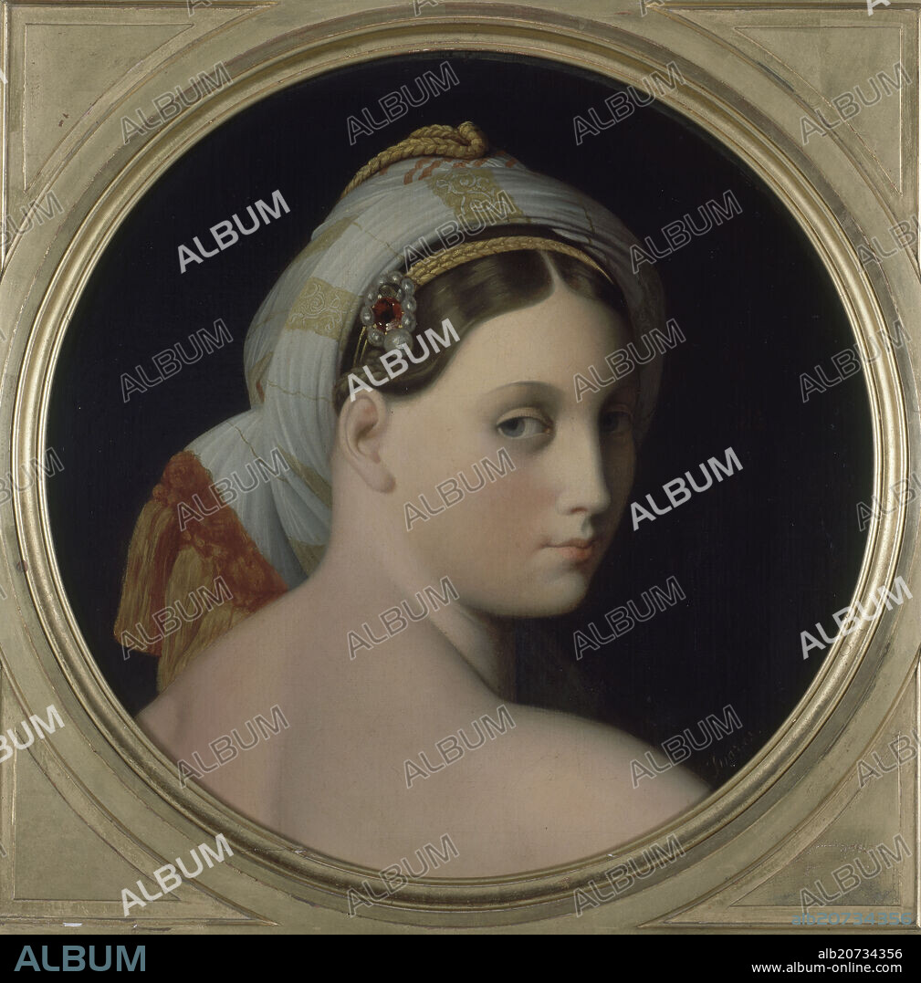 JEAN AUGUSTE DOMINIQUE INGRES. CABEZA DE LA GRAN ODALISCA - SIGLO XIX - 42 CM DE DIAMETRO - NEOCLASICISMO FRANCES.