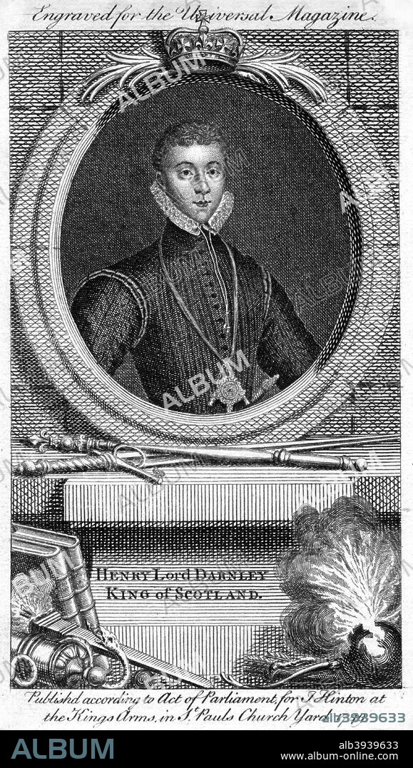 Henry Stuart, Lord Darnley, second husband of Mary, Queen of Scots, (1749). Darnley (1545-1567) was murdered at Kirk O'Field near Edinburgh in February 1567.