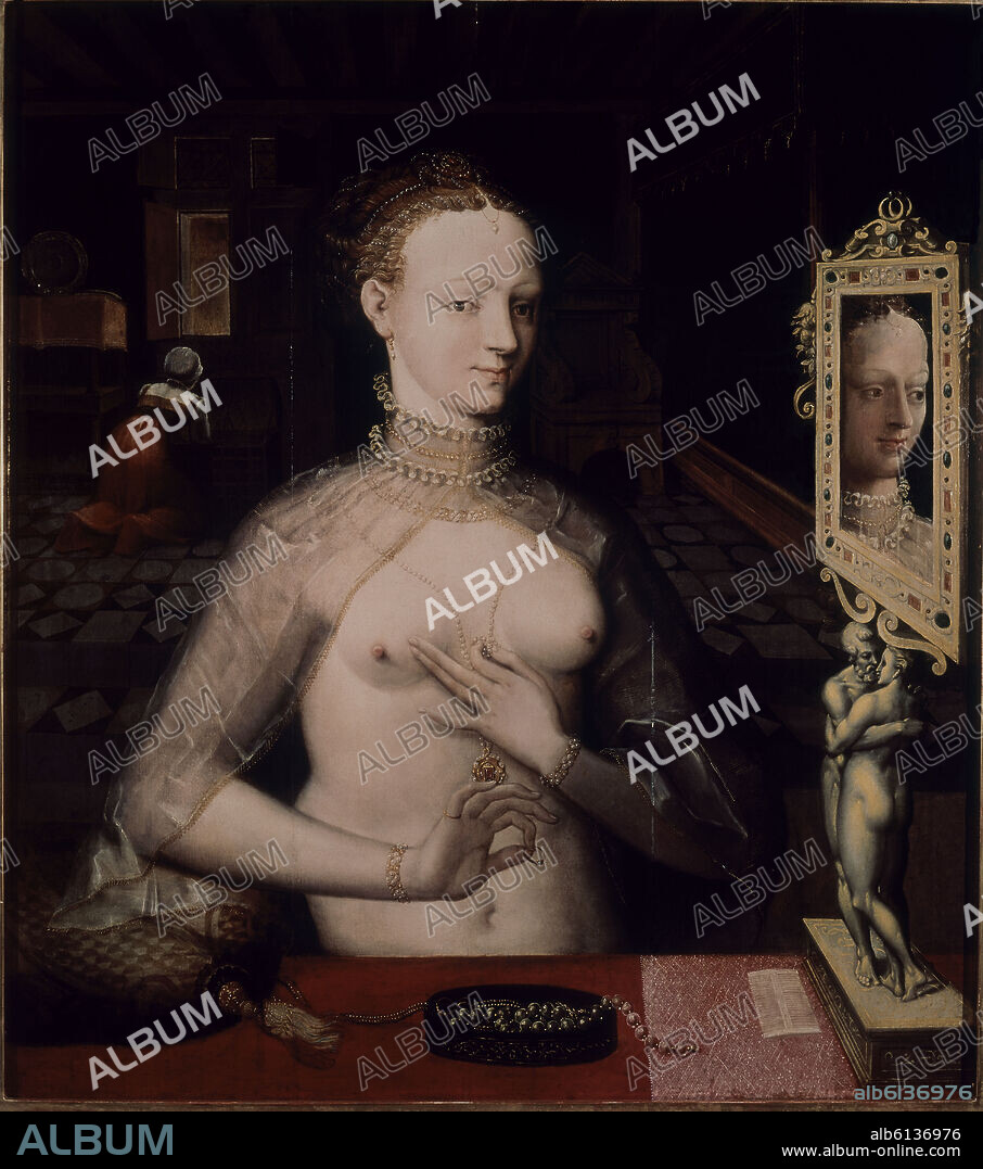 ANONIMO FRANCES. 'Diana de Poitiers', hacia 1590, Temple sobre tabla, 115 x 98,5 cm.