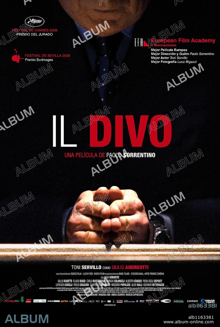 Poster de IL DIVO, 2008, dirigida por PAOLO SORRENTINO. Copyright INDIGO FILM/LUCKY RED/PARCO FILM/BABE FILM/STUDIO CANAL.