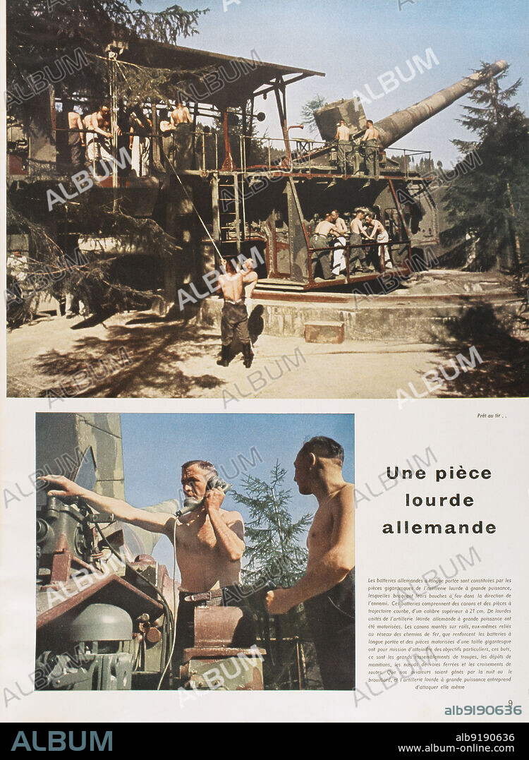 History of Germany. "Signal" magazine. Inside pages of issue number 8 (25 July 1940) of the French edition, with an article about a heavy German army piece. This magazine was published between April 1940 and April 1945 and was the main propaganda organ of the German army during the Second World War.
