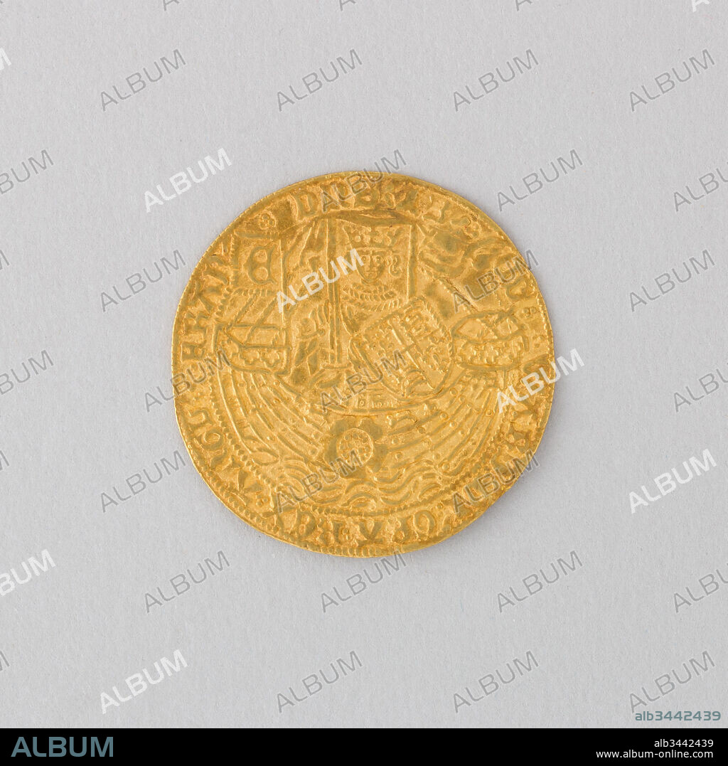 Coin (Noble, Rose) Showing Edward IV, 1461–83, British, Gold, Diam. 1 1/2 in. (3.8 cm); thickness 1/16 in. (0.2 cm); Wt. 0.3 oz. (8.5 g), Miscellaneous-Coins and Medals.