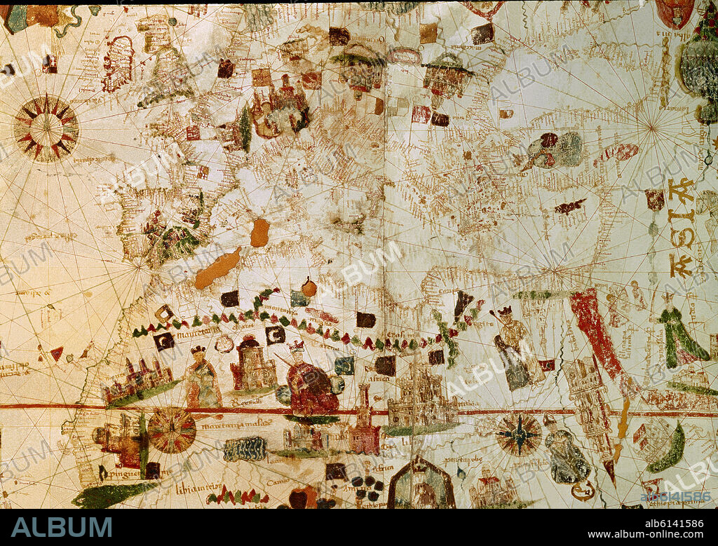 JUAN DE LA COSA (1449-1510). MAPA DE EUROPA Y ASIA - 1500.