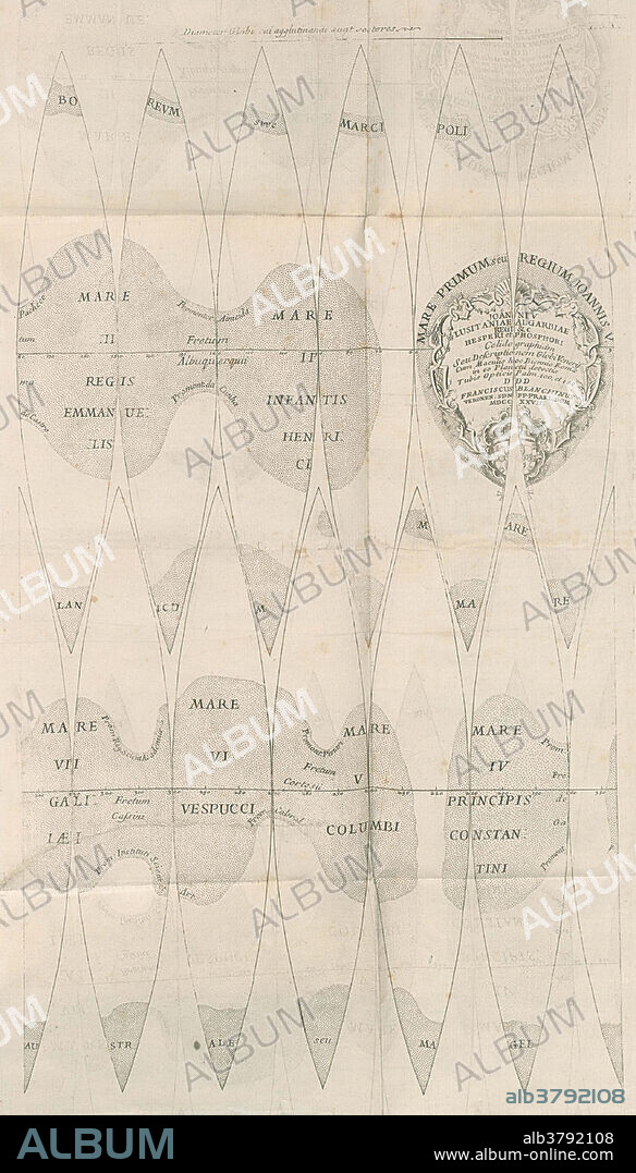 Venus Map appeared in Hesperi et Phosphori nova phaenomena sive observationes circa planetam Veneris , 1728. Francesco Bianchini (December 13, 1662 - March 2, 1729) was an Italian philosopher and scientist. He was secretary of the commission for the reform of the calendar, working on the method to calculate the astronomically correct date for Easter in a given year. His deduction of the rotational period of Venus was based on the observation of its surface using a 66mm 100 foot focal length aerial telescope. He also worked on the parallax of Venus, and he measured the precession of the Earth's rotational axis. His point of view on the Copernican system is not evident, but it was noted that the picture of the planetary system in his book about Venus has an empty center. He died in 1729 at the age of 66.