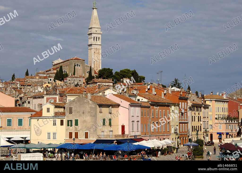 CROATIA. ROVINJ.  General view with St. Euphemia Church. Istrian Peninsula.