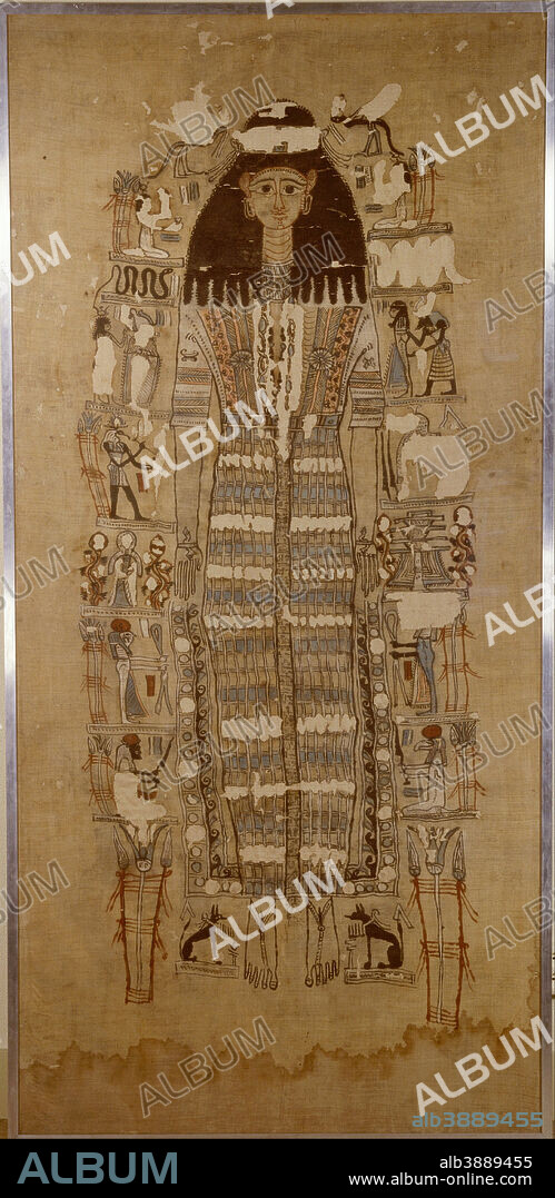 UNKNOWN. Mummy girl Sensaos. Date/Period: 109. Shroud. Height: 212 mm (8.34 in).