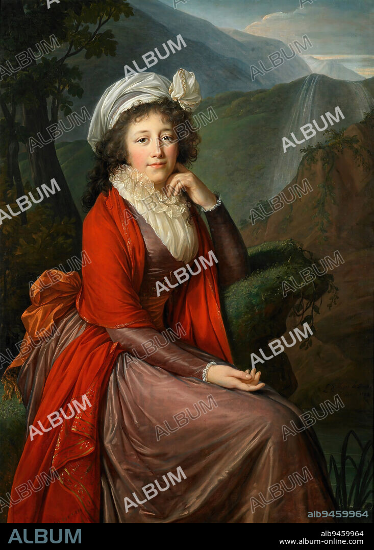 Portrait of Countess Maria Theresia Bucquoi, née Parr, 1793, Elisabeth Louise Vigée-Le Brun, French, 1755 - 1842, 53 1/2 x 39in. (135.9 x 99.1cm)61 1/2 × 47 × 3 1/2 in. (156.21 × 119.38 × 8.89 cm) (outer frame), Oil on canvas, France, 18th century, At the age of 24, Vigée-LeBrun executed her first portrait of Queen Marie-Antoinette of France, and over the course of her career, remained the principal portraitist of the French aristocracy. On the night that revolutionaries arrested Louis XVI and his queen in 1789, Vigée-Le Brun fled France and went into exile traveling throughout Europe for 12 years.