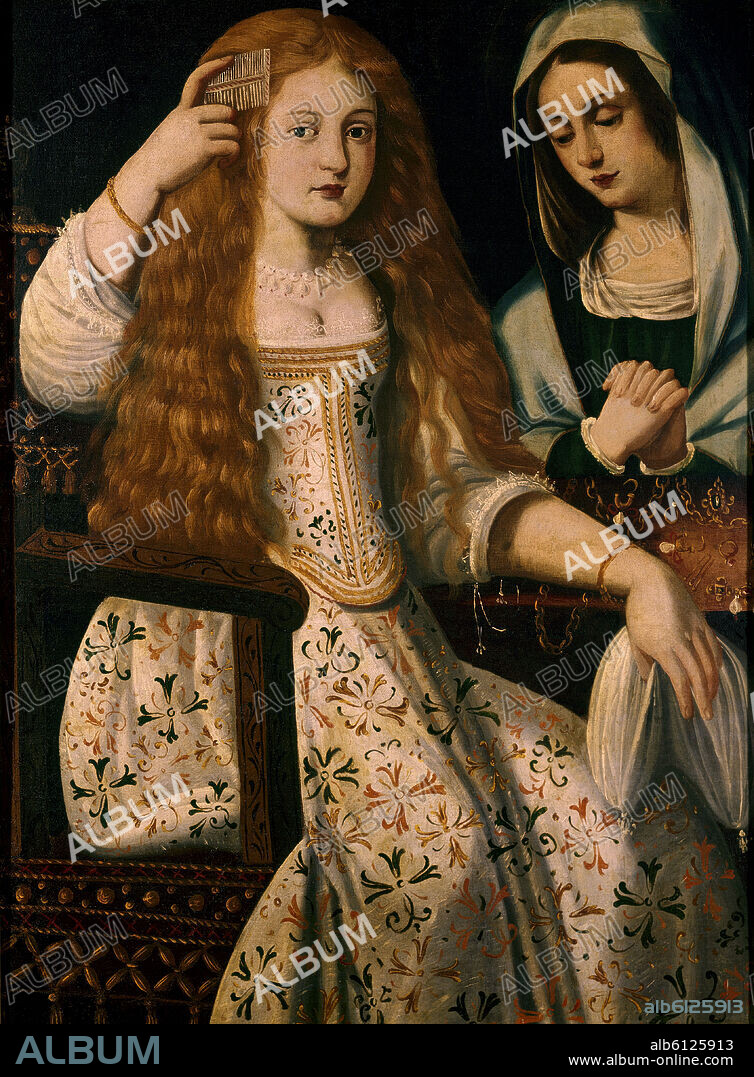 ANÓNIMO. 'Alegoría de la Vanidad', Primer tercio del siglo XVII, Óleo sobre lienzo, 113 x 84 cm, Inv.00610746.